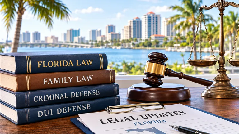 Text highlighting Florida law services including family law, criminal defense, and DUI defense.